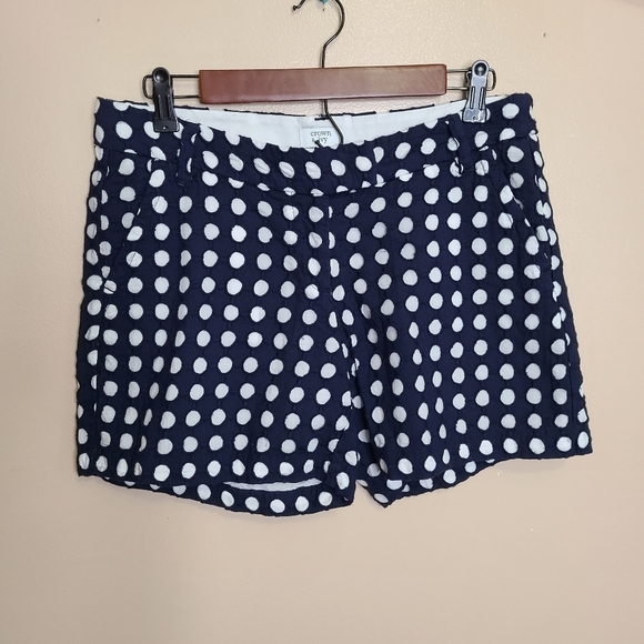 Crown & Ivy Navy White Polka Dot Eyelet Shorts - Picture 1 of 6